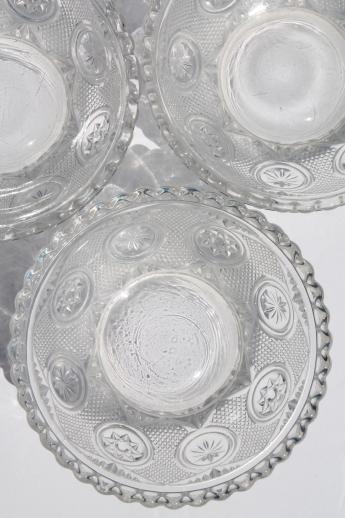 photo of EAPG antique pressed glass berry bowls or ice cream dishes w/ star in circle pattern #4