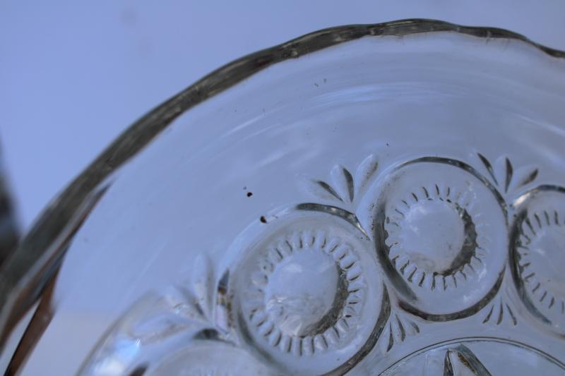photo of EAPG antique pressed glass cake stand, Cambridge Star of David pattern glass #5