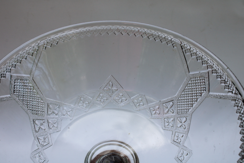 photo of EAPG antique pressed glass compote 1880s Victorian vintage diamond bar lattice pattern  #2