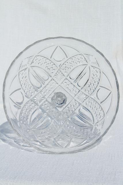 photo of EAPG antique pressed pattern glass compote fruit bowl, Bryce Anona twin teardrops #2