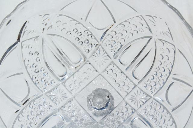 photo of EAPG antique pressed pattern glass compote fruit bowl, Bryce Anona twin teardrops #4