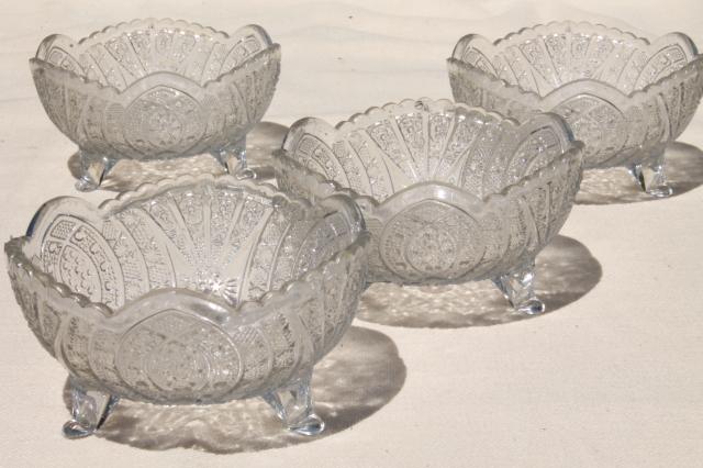 photo of EAPG antique pressed pattern glass finger bowls, brilliant vintage, set of four #1