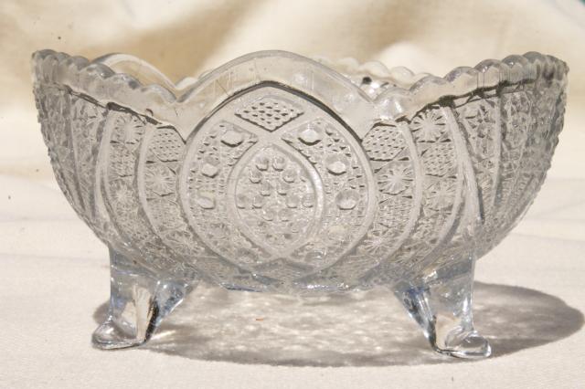 photo of EAPG antique pressed pattern glass finger bowls, brilliant vintage, set of four #2