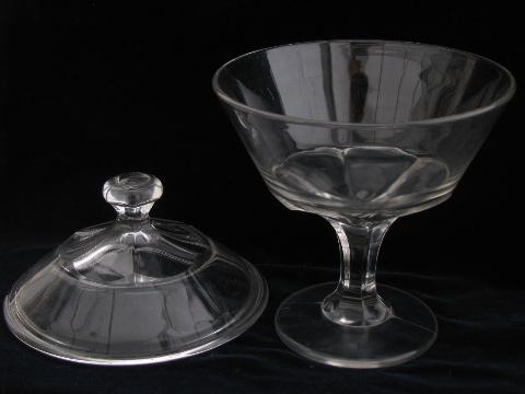 photo of EAPG antique presseg pattern glass comport, lidded compote, vintage 1910 #2