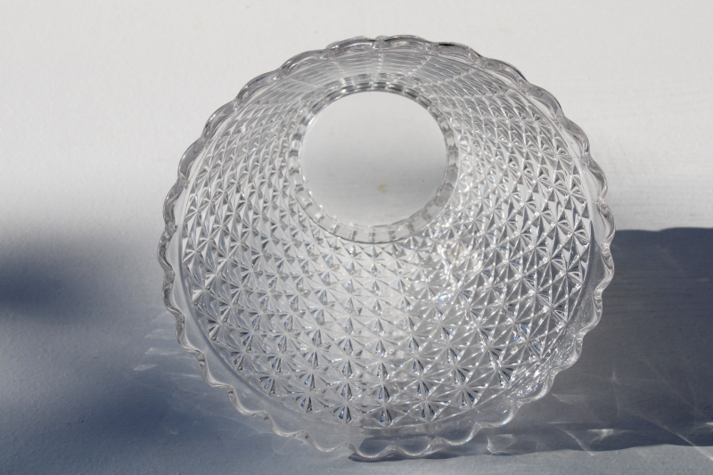 photo of EAPG fine cut pattern antique vintage pressed glass, large vase or footed bowl w/ wide flared shape #4