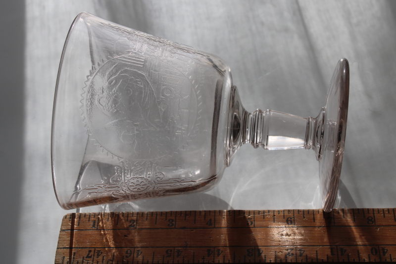 photo of EAPG glass Psyche & Cupid pattern large open sugar or jar, 1880s vintage nude Venus #4