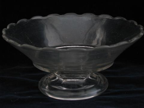 photo of EAPG low fruit bowl w/ scalloped edge, antique vintage pressed pattern glass #1