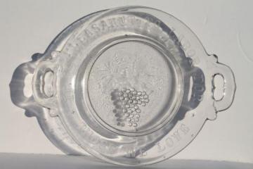 catalog photo of EAPG motto pattern Pleasant to Labor for Those we Love vintage pressed glass plate