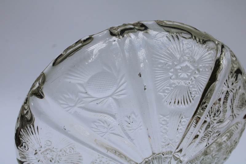 photo of EAPG paneled thistle pattern antique glass compote, early 1900s vintage pressed glass #4