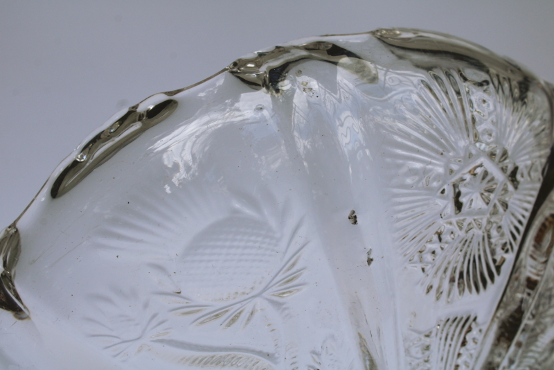 photo of EAPG paneled thistle pattern antique glass compote, early 1900s vintage pressed glass #5