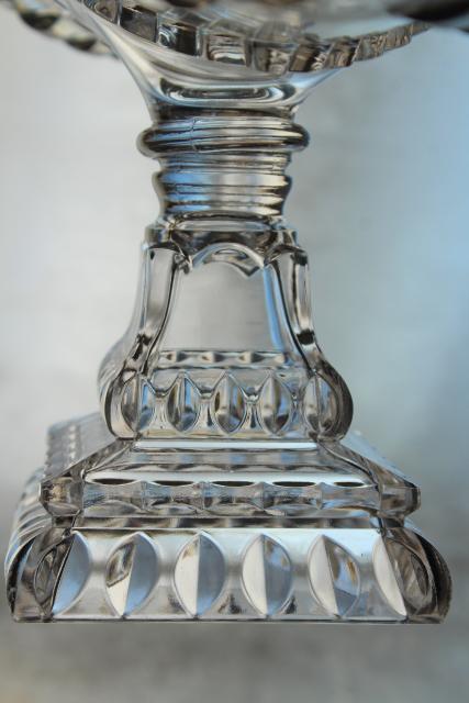 photo of EAPG pressed glass banana stand pedestal fruit bowl, Adams Crystal Wedding 1890s vintage #9