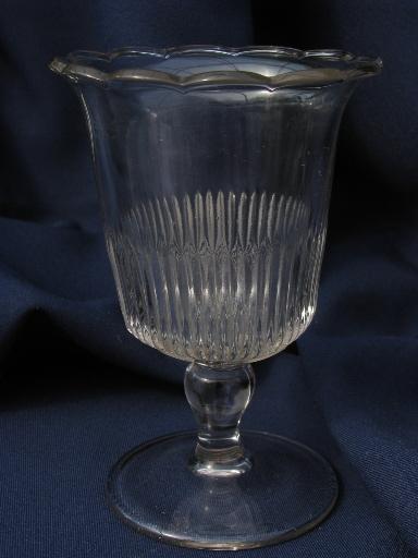 photo of EAPG spoon holders, antique vintage glass spooners or celery vases #5