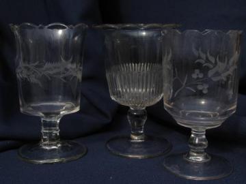 catalog photo of EAPG spoon holders, antique vintage glass spooners or celery vases