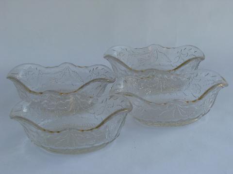 photo of EAPG vintage antique pressed pattern glass berry bowls or ice cream dishes #1