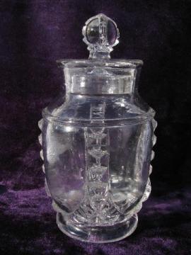 catalog photo of EAPG vintage apothecary store counter jar embossed Henry Wickert - Chicago