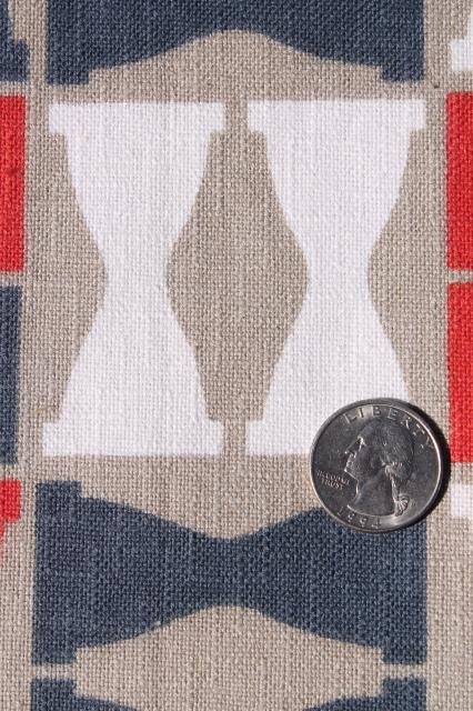 photo of Eames era vintage mid-century modern print cotton decor fabric, mod hourglass design #2