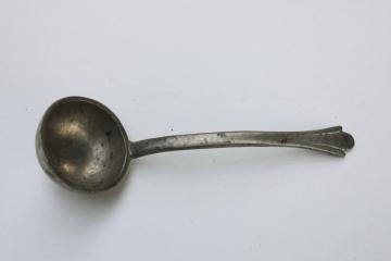 catalog photo of Early American colonial style metalware, vintage pewter sauce ladle, no hallmarks