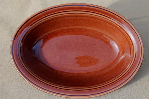 photo of Early Califoria Vernonware pottery, vintage brown vegetable bowl, S&P shakers #3