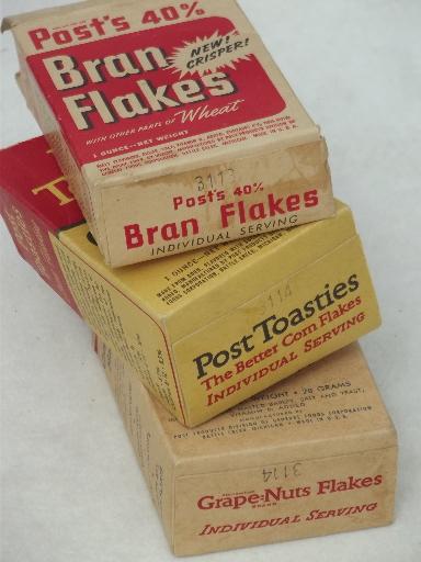photo of Early vintage Post's cereal boxes, mini box Post Toasties, Grape-Nut Flakes #2