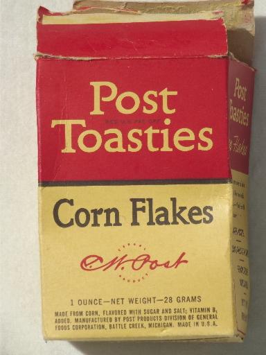 photo of Early vintage Post's cereal boxes, mini box Post Toasties, Grape-Nut Flakes #5