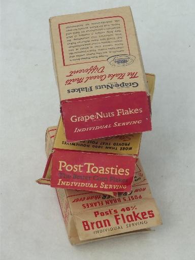 photo of Early vintage Post's cereal boxes, mini box Post Toasties, Grape-Nut Flakes #10