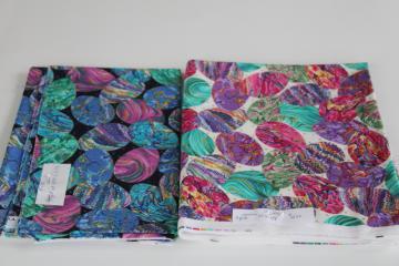 photo of Easter egg prints cotton fabric, 90s vintage VIP Cranston Print Works holiday craft quilting material