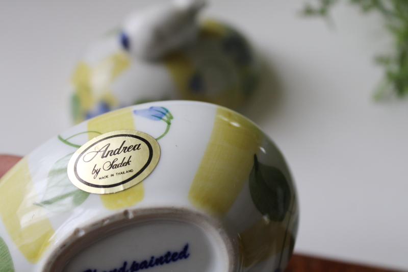 photo of Easter egg w/ tiny bunny vintage ceramic trinket box Andrea by Sadek original label  #5