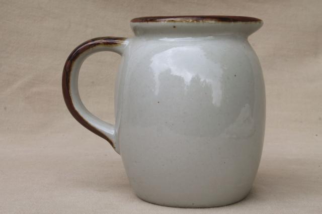 photo of Eau de Source spring water pitcher, vintage French country kitchen stoneware jug #3