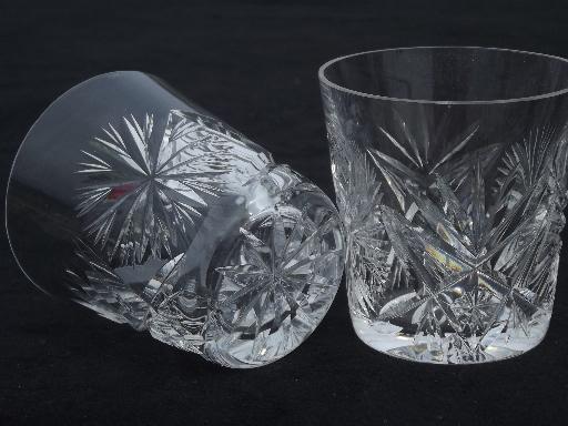 photo of Edinburgh cut crystal cordial or shot glasses, star pattern glass #2