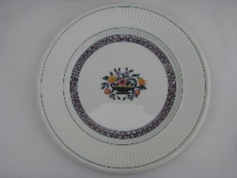 photo of Edme creamware w/ flower basket, 1920s vintage Wedgwood china, Trentham plates for 10 #2