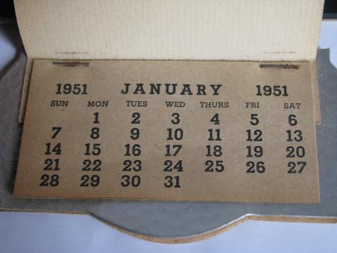 photo of Edwardian style floral reverse painted glass w/ vintage 1950s advertising calendar #4