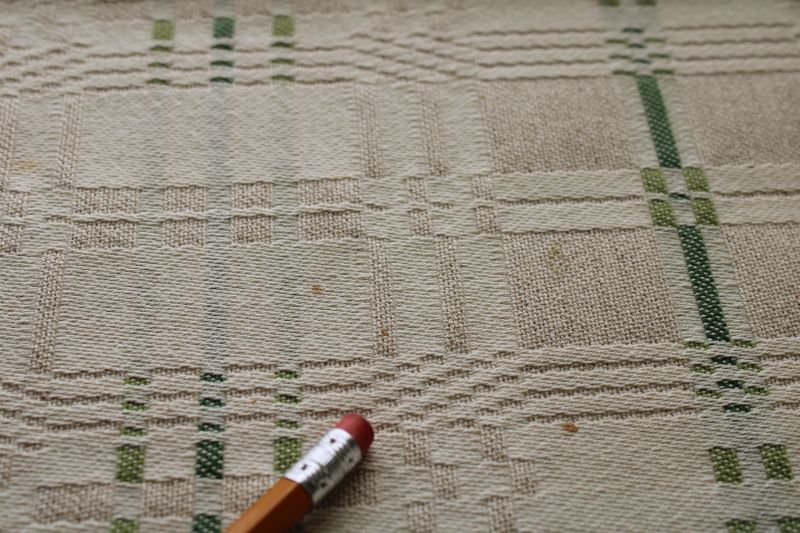 photo of Ekelund Sweden woven cotton linen tablecloth, natural unbleached color vintage cottage farmhouse style  #4