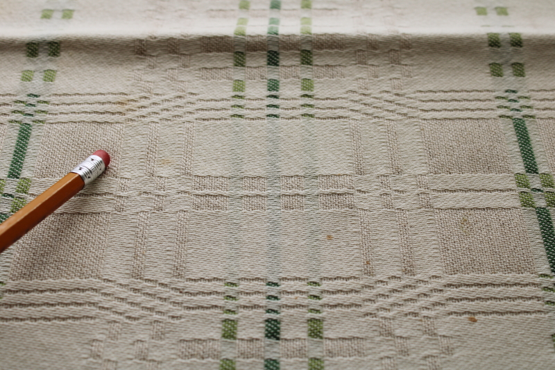 photo of Ekelund Sweden woven cotton linen tablecloth, natural unbleached color vintage cottage farmhouse style  #5