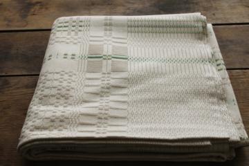 Ekelund Sweden woven cotton linen tablecloth, natural unbleached color vintage cottage farmhouse style 