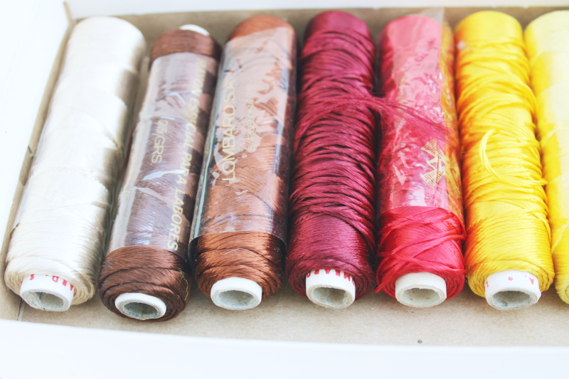 photo of El Molino Barcelona heavy silky rayon embroidery floss, jewel colors spools of thread #5