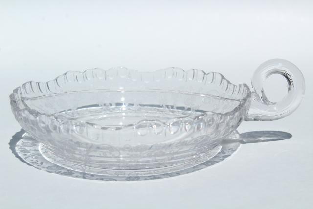 photo of Elaine etch Cambridge gadroon pattern glass serving pieces, vintage elegant glass #10