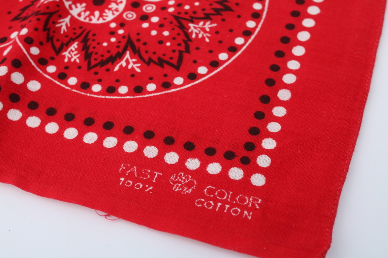 photo of Elephant Brand red & blue bandana print cotton handkerchiefs or scarves #2