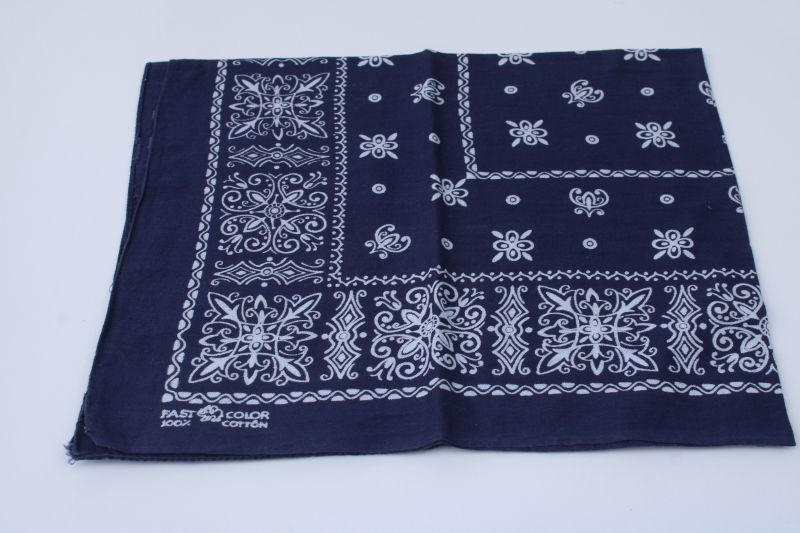 photo of Elephant Brand red & blue bandana print cotton handkerchiefs or scarves #3