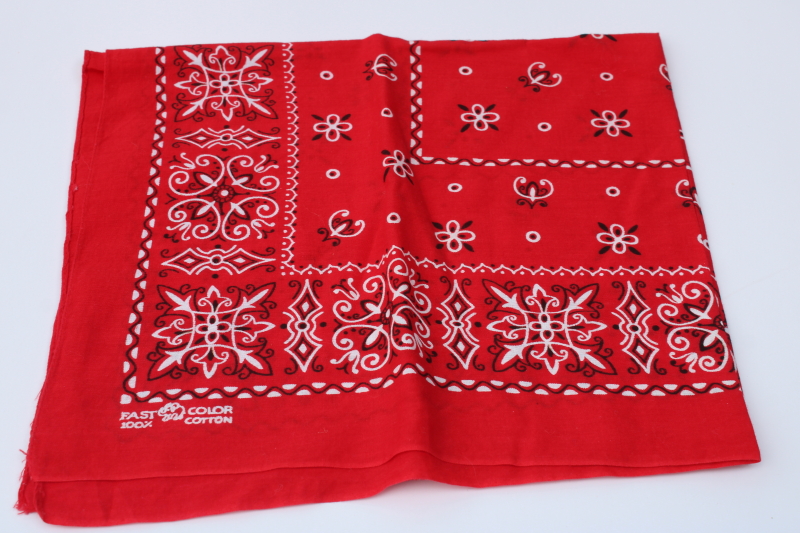 photo of Elephant Brand red & blue bandana print cotton handkerchiefs or scarves #4