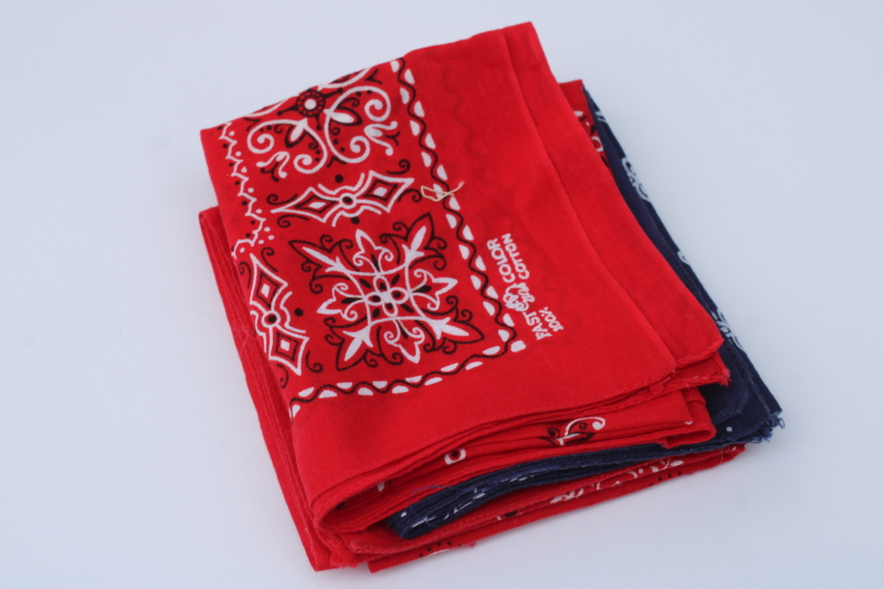 photo of Elephant Brand red & blue bandana print cotton handkerchiefs or scarves #5