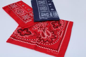 catalog photo of Elephant Brand red & blue bandana print cotton handkerchiefs or scarves 
