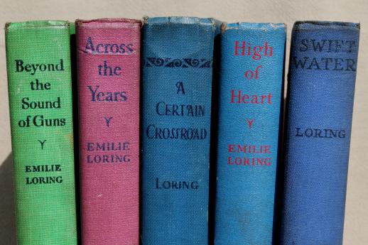 photo of Emilie Loring lot of 25 books, 20s, 30s, 40s romance novels in nice old bindings #3