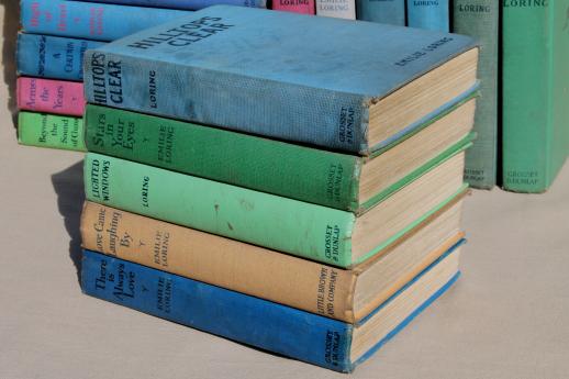 photo of Emilie Loring lot of 25 books, 20s, 30s, 40s romance novels in nice old bindings #4