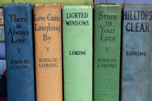 photo of Emilie Loring lot of 25 books, 20s, 30s, 40s romance novels in nice old bindings #5