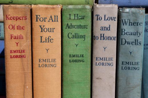 photo of Emilie Loring lot of 25 books, 20s, 30s, 40s romance novels in nice old bindings #7