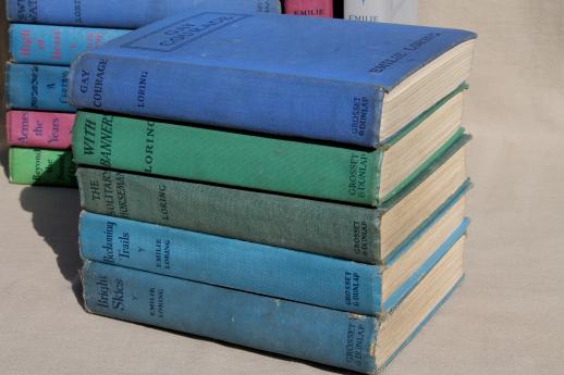 photo of Emilie Loring lot of 25 books, 20s, 30s, 40s romance novels in nice old bindings #8