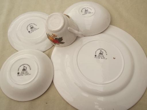 photo of English Harvest Wedgwood china, vintage dinnerware set for 10 #4