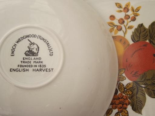 photo of English Harvest Wedgwood china, vintage dinnerware set for 10 #6