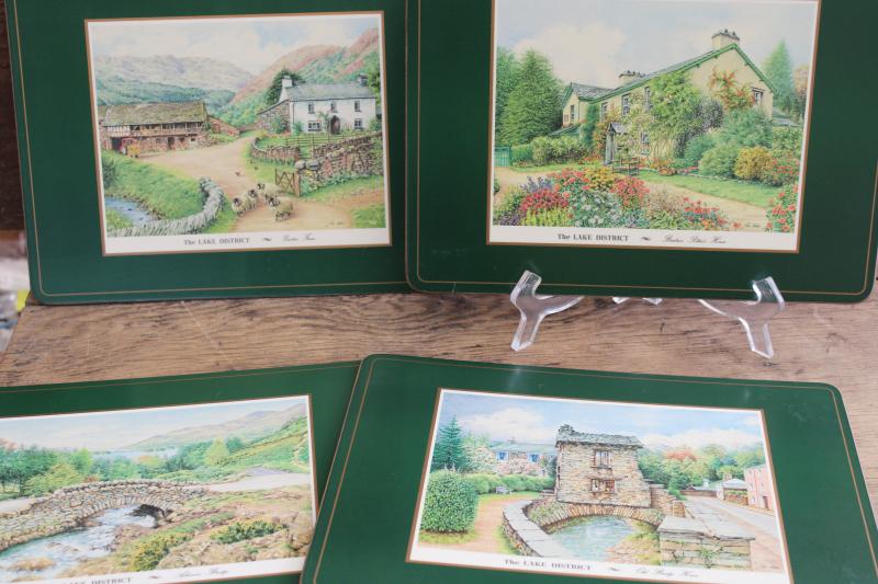 photo of English Lake district scenes, vintage Pimpernel cork backed board placemats #1