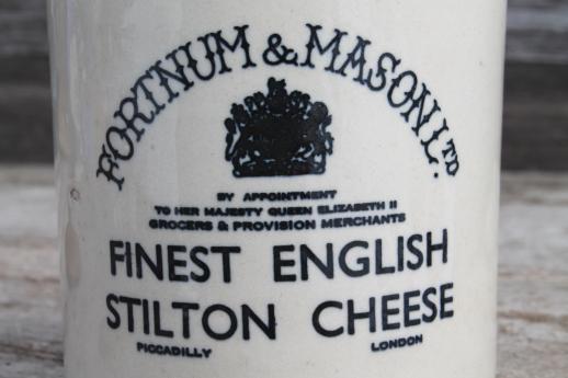 photo of English Stilton cheese crock jar, vintage Royal Doulton crockery pot Fortnum & Mason #4
